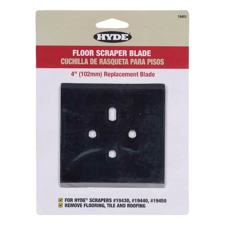 Warner Hyde 4 in. W High Carbon Steel Floor Scraper Blade 19451